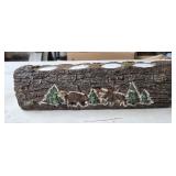 K 11 3/4' Cabin Decor 4 Candle Holder - Log Look