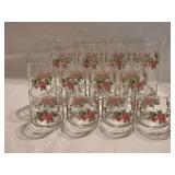HKE Set of 12 CRISA Red Roses Tumblers