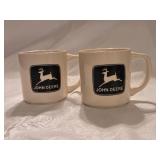 HKH6 Pair of John Deere Advertising Coffee Mugs