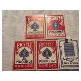 HKA4 5 Used Bicycle Pinochle Playing Card Decks
