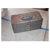 M-Vintage Metal Tackle Box w/Some Tackle