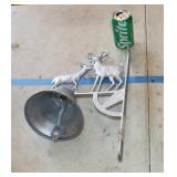 M Cast Aluminum Post Mount Deer Bell Made in USA