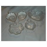 HKH6 FIVE Different Clear Glass Bowls