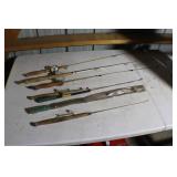 7 Assorted Ice Fishing Jig Poles NO SHIPPING