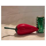 HKH9 7' Ceramic Pepper Shape Salsa Bowl w/Spoon