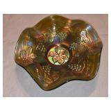 HKH9 Vintage Green (Carnival) Fenton 7 1/2' Bowl