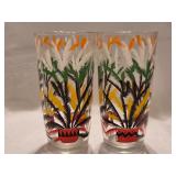 HK10B Vintage Pair Hazel Atlas Potted Fern Tumbler