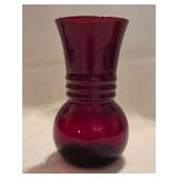 HK1B Roly Poly Royal Ruby Anchor Hocking 6' Vase