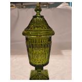 HKH4 Mt. Vernon Green-Indiana Glass Footed Candy D