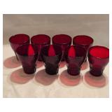 HK1C 8 Windsor Royal Ruby Anchor Hocking Flat Tumb