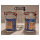 HKE 3 Anchor Hocking Stowaway Jars