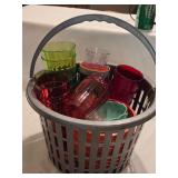 HK Basket of Miscellaneous Plastic Cups & Bowls