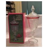 HK4A NEW Indiana Glass Diamond Point Chalice Ruby
