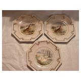 HKB1 3 La Francaise Porcelain Octagonal Plates