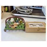 A3-NEW Cast Iron Mallard Letter/Napkin Holder