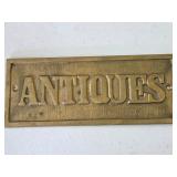 B2 Brass Antiques Sign 9 1/2' x 4'