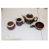 A2 Brown Drip by Nelson McCoy Creamer, Sugar, Tea