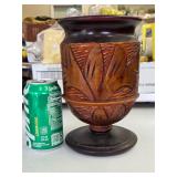 B1 Carved Wood Vase