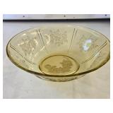 GA1 Sharon Amber-Federal Glass 8' Large Fruit Bowl