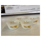 B1 4 Fire King Golden Wheat 8oz Custard Cups