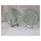 2E3 Tendril Green by US Glass 2 Luncheon Plates