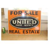 UB-United Farm Agency 2-Sided Metal Sign