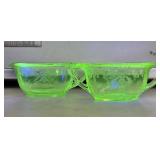 A1 Uranium Princess Green Anchor Hocking Creamer &