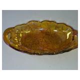 B1-Lily Pons Amber Carnival-Indiana Glass 9' Oval