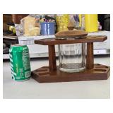 B1 Vintage Pipe Stand w/Glass, Lidded Humidor