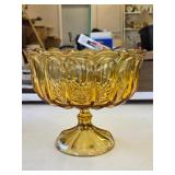 GA1 Fairfield Amber-Anchor Hocking 9' Round Compot