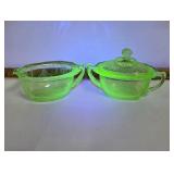 2E2 Uranium Princess Green Anchor Hocking Creamer