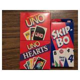 HHCL12 New UNO/UNO HEARTS/SKIP-BO Card Games