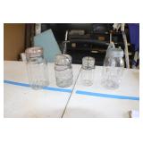 ... 4 Vintage Clear Canning Jars-Pine-Screw Top-Fo