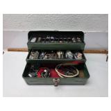 Vintage Metal Tackle Box w/Electrical Stuff