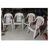 O- 4 Plastic Patio Chairs & NEW Cover NO SHIPPING