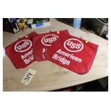M THREE USS Red Cloth Flags 16x16