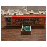 HHCL12 Milton Bradley Cribbage Board w/Pegs-Cards