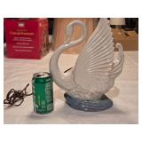 BA5 MCM #828 Ceramic Swan TV Lamp & Planter Maddux