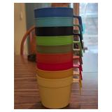 HC3 Set of 9 3' Colored Plastic Handled Cups