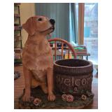 Ha6 Yellow Lab Outside Welcome Planter 15' Tall