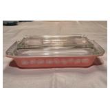 BA5 Pyrex #548-B 1 1/4 QT Pink Daisy Space Saver C