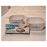 BA5 Pair Vintage Corning Ware Blue Cornflower Pans