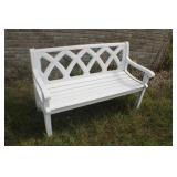 51' Metal Back & Frame Bench Very Clean  Heavy