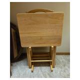HHCL1B 4 Wood TV Trays in Stand NO SHIPPING