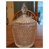 HH2 Indiana Glass Diamond Point Clear Ice Bucket