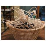 HG2 Wicker Laundry Basket of Plastic Hangars