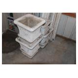 GA 3-14x14x16 & 1-11x11x12 Concrete Planters