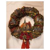 BA7 Thomas Kincade Autumn Village Wreath-Hamilton