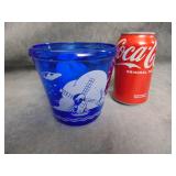 VTG Hazel Atlas Cobalt Ice Tub 'Windmill'