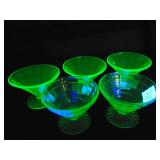 VTG 2 'Block Optic' Sherbert Glasses, 3 Fluted